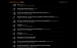 whngo showing the Hacker News front page in a dark theme: ranked stories with their points, comment counts, authors and domains.