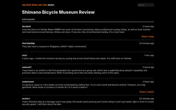 whngo showing the comment thread of a Hacker News story about the Shimano bicycle museum, with replies folded behind Show replies links.
